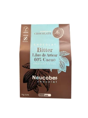 chocolate neucober bitter 85% cacao sin azúcar