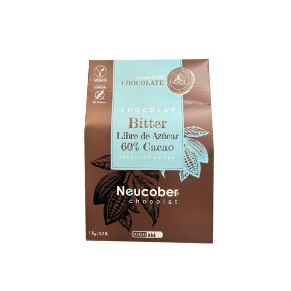chocolate neucober bitter 85% cacao sin azúcar