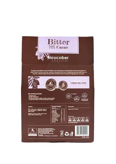 Chocolate Bitter 72% Cacao - Neucober 2 Chocolate Bitter 72% Cacao - Neucober - Imagen 2
