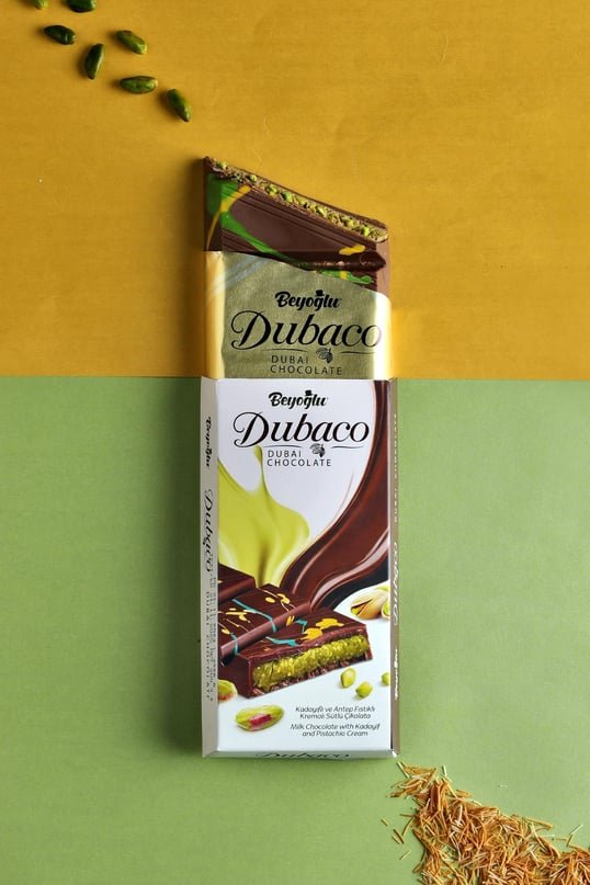 Chocolate Dubaco Dubai con Pistacho y Kadayif Crujiente 95g 4 Chocolate Dubaco Dubai con Pistacho y Kadayif Crujiente 95g - Imagen 4