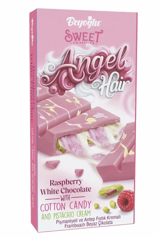 Chocolate Beyoglu Cabello de Ángel Frambuesa y Pistacho 95g 5 Angel Hair Beyoglu front