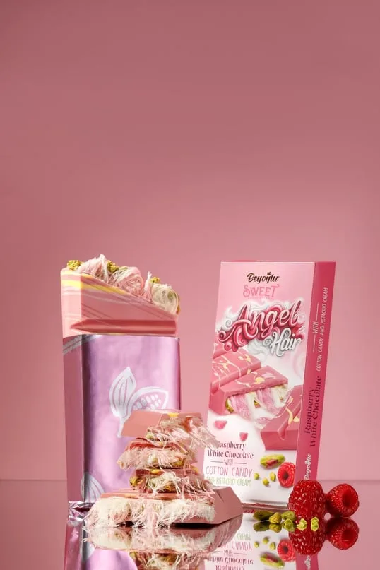 Chocolate Beyoglu Cabello de Ángel Frambuesa y Pistacho 95g 2 Angel Hair Beyoglu 2