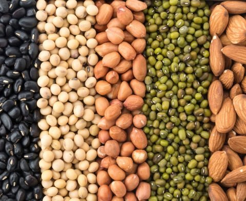 mix beans in wood block