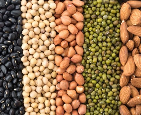 mix beans in wood block
